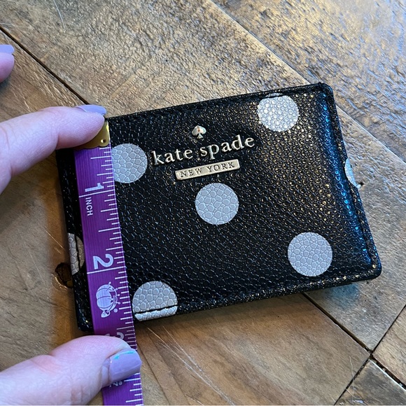 Kate Spade Wallet - black and white polka dot 4x2.75in - Picture 2 of 6
